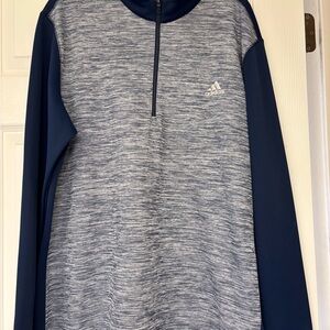 Adidas Men's Zip-Up Sweater in Navy and Heather Gray